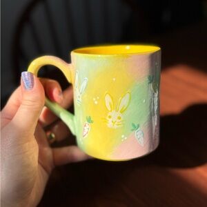 Pastel Bunny Ceramic Mug Hand Paintef